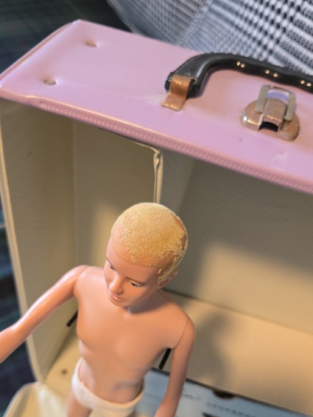 Vintage Ken Doll Blonde Hair with White Briefs, Case And Clothes - Picture 2 of 15